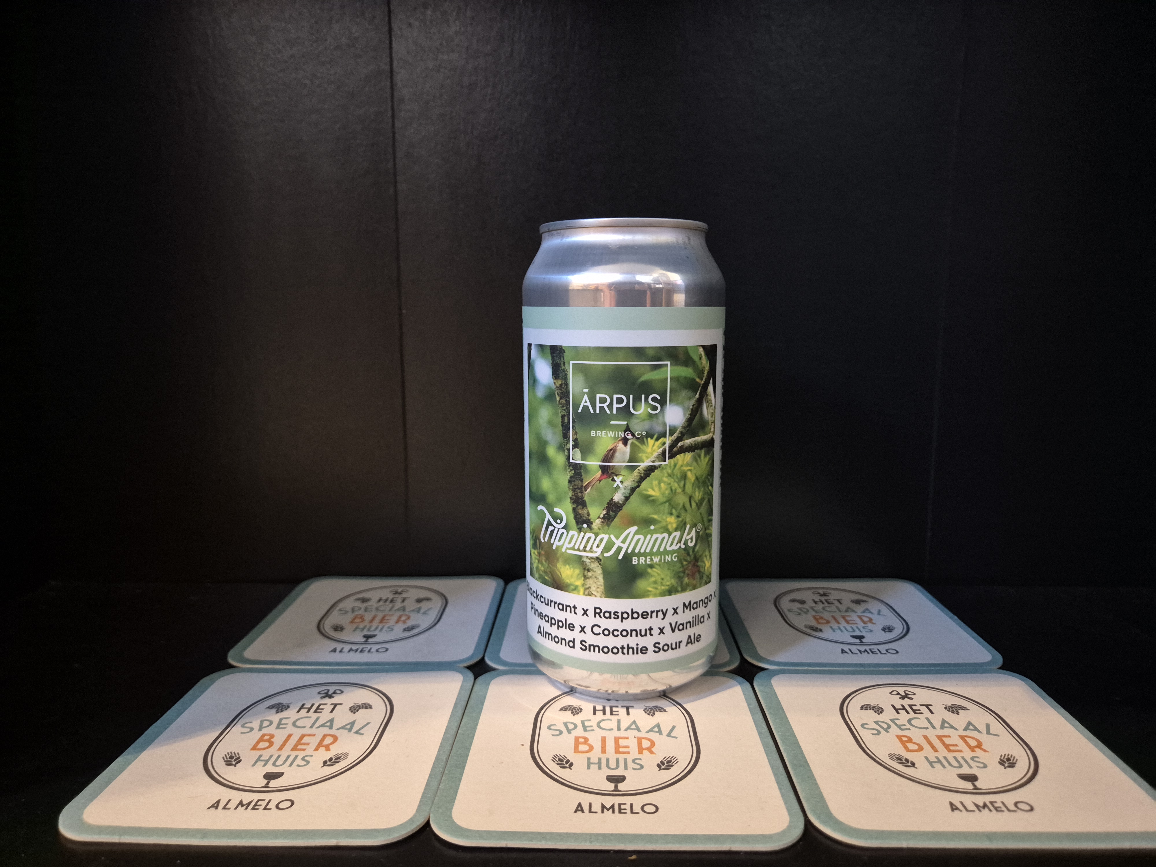Arpus x Tripping Animals Brewing Blackcurrant x Raspberry x Mango x Pineapple x Coconut x Vanilla x Almond Smoothie Sour Ale - 440ml - 4,5%
